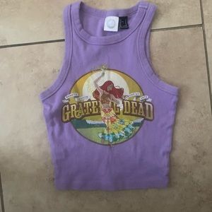purple cropped tank top